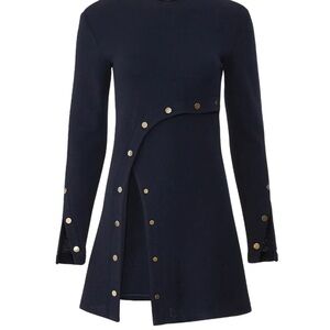 Derek Lam Navy Snapped Long Sleeve Tunic